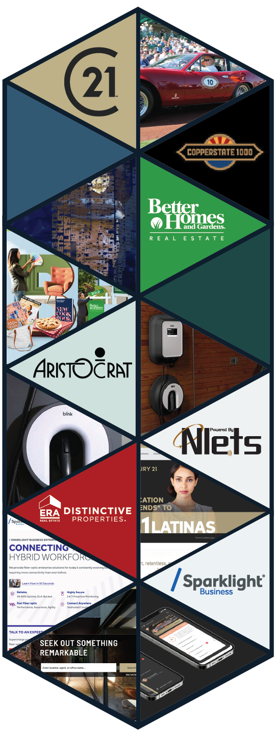 Collage of Cyberitas clients and projects