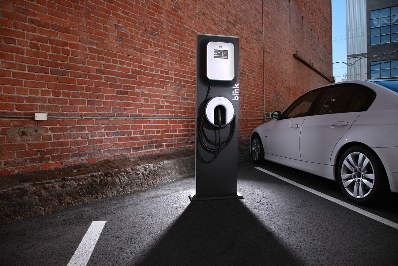 Blink EV Charging Station in a parking lot