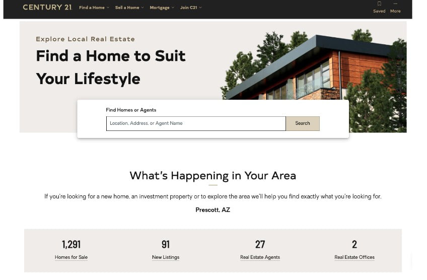 Century 21 website homepage