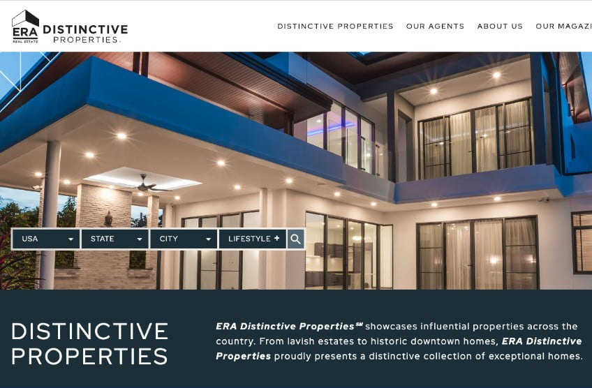 ERA Distinctive website homepage